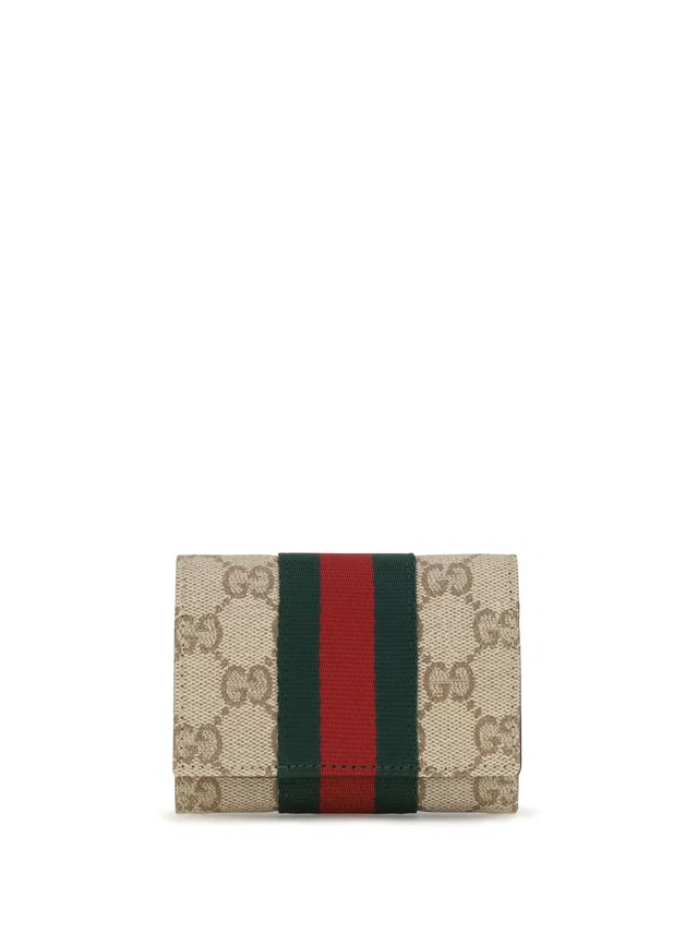 Gucci Gg Fabric Web Stripe Wallet — Brown & Purses in Brown Coated canvas from HEWI