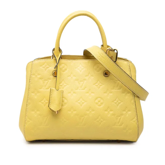 Yellow Louis Vuitton Monogram Empreinte Montaigne BB Satchel in Yellow Leather from Designer Revival