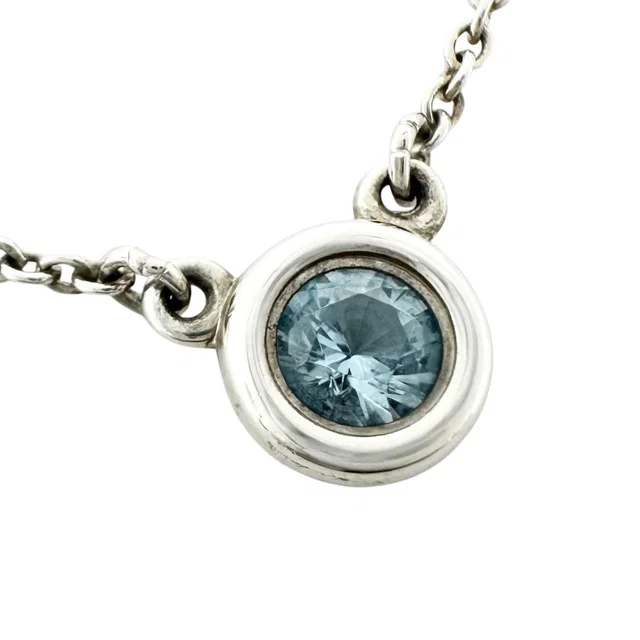 Tiffany & Co. Elsa Peretti Color by the Yard Pendant Aquamarine Silver Blue in Blue from The Reluxe