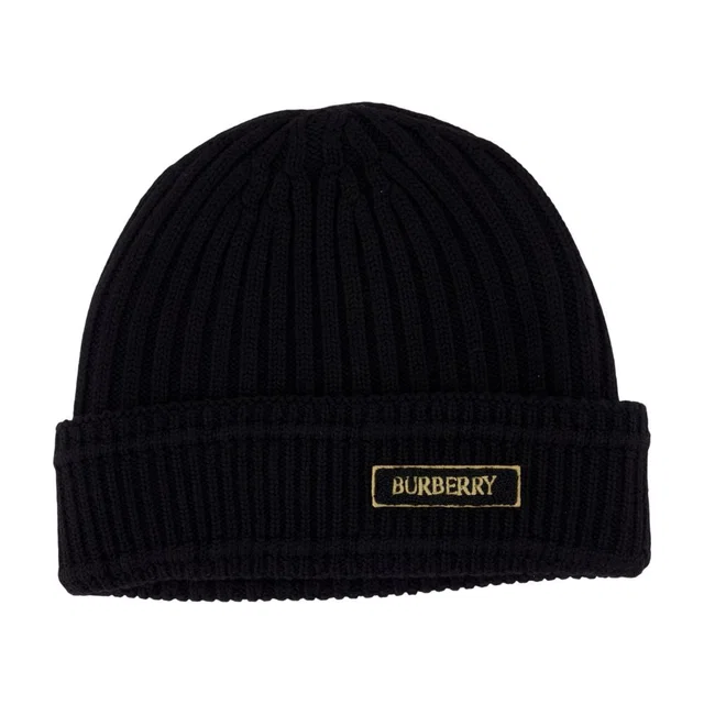 Burberry 8103340-A1189 Ribbed Wool Cashmere Beanie — Black Beanies in Black Cashmere from HEWI