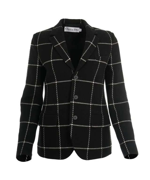 Dior Black and White Wool Blazer in Black Wool from Luxury Promise