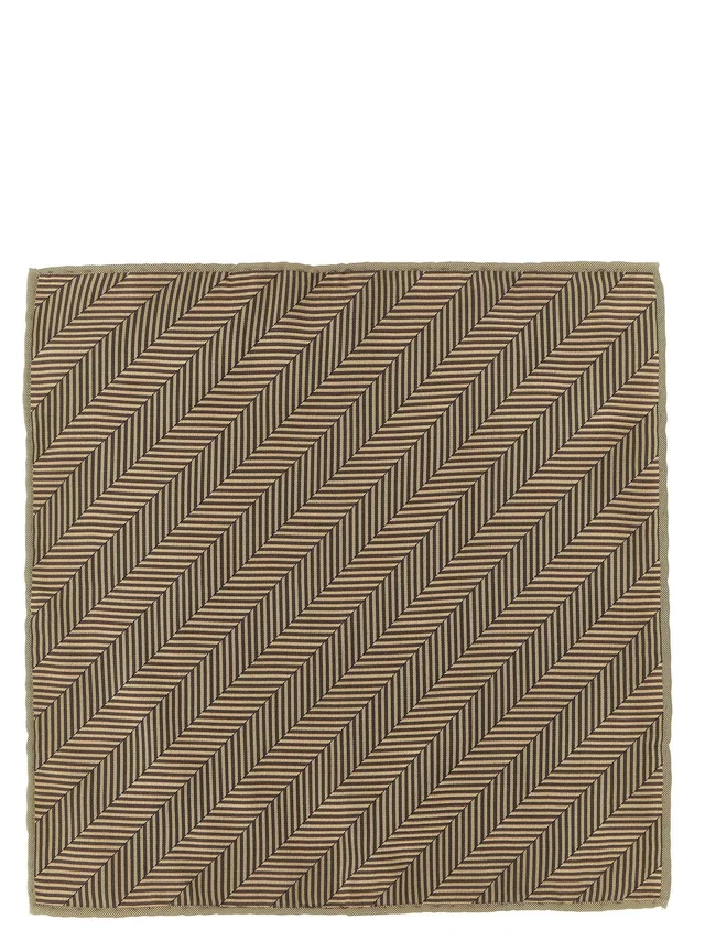 Brunello Cucinelli Silk Chevron Scarf — Beige Scarfs in Beige Silk from HEWI