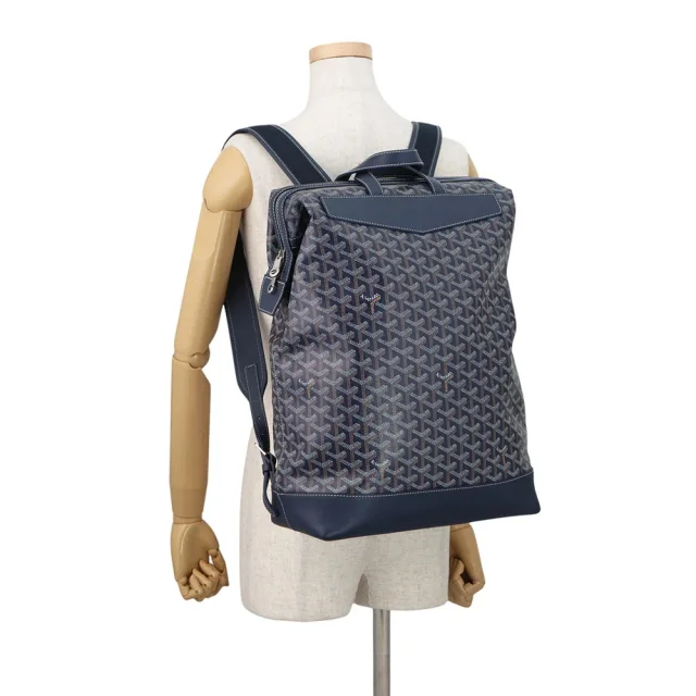 Goyard Sisal Bread Backpack Navy BlueCISALPMMLTY12CL12P PVC Leather in Navy Leather from GALLERY RARE, photo 4 of 13