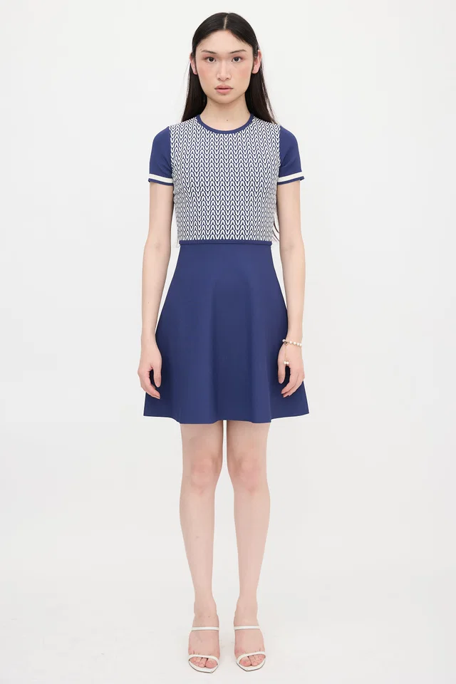Valentino Garavani Knit V Optical Skater Dress from VSP Consignment