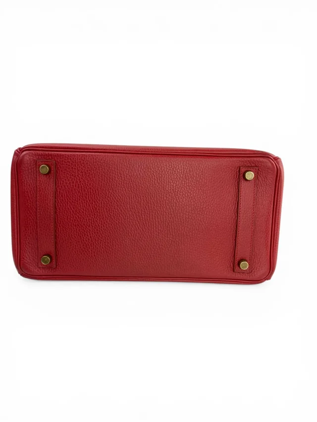 Hermès Rouge Clemence 32cm HAC Birkin Bag Clemence in Red Clemence leather from Season 2 Consign, photo 10 of 15