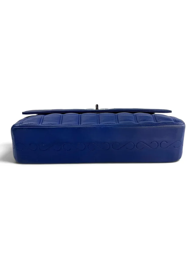 Chanel Blue Lambskin Chocolate Bar Mademoiselle Flap Bag in Brown Lambskin from Season 2 Consign, photo 6 of 9
