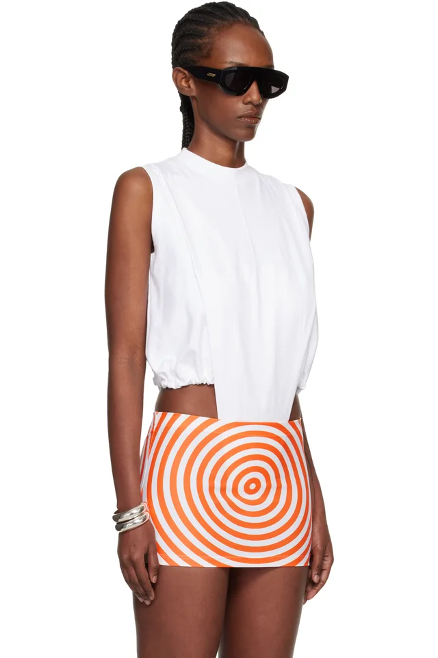 Jean Paul Gaultier White 'The Twisted' Bodysuit, photo 2 of 5 from SSENSE