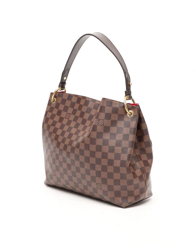 Louis Vuitton Damier Ebene Graceful PM Hobo Bag in Brown Leather from A Retro Tale, photo 3 of 8