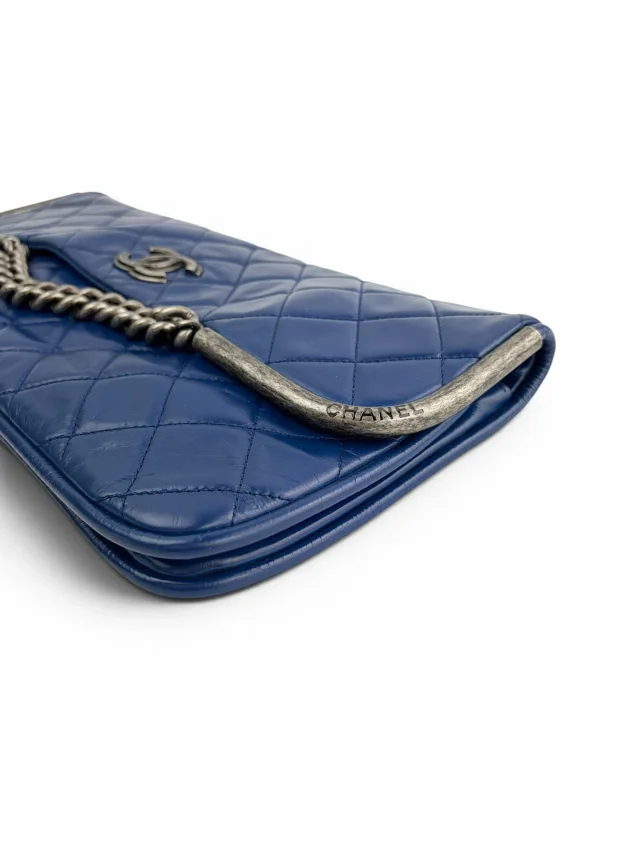 Chanel Glazed Calfskin Clutch in Blue Calfskin from Season 2 Consign, photo 3 of 5