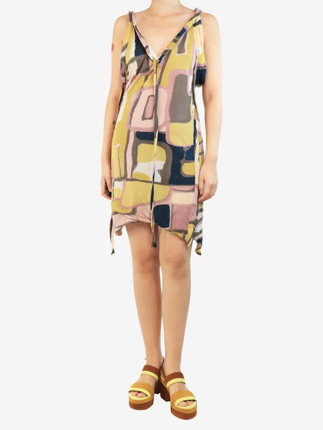 Marni Multi printed strap dress - size UK 8 in Multicolor from Sign of the Times
