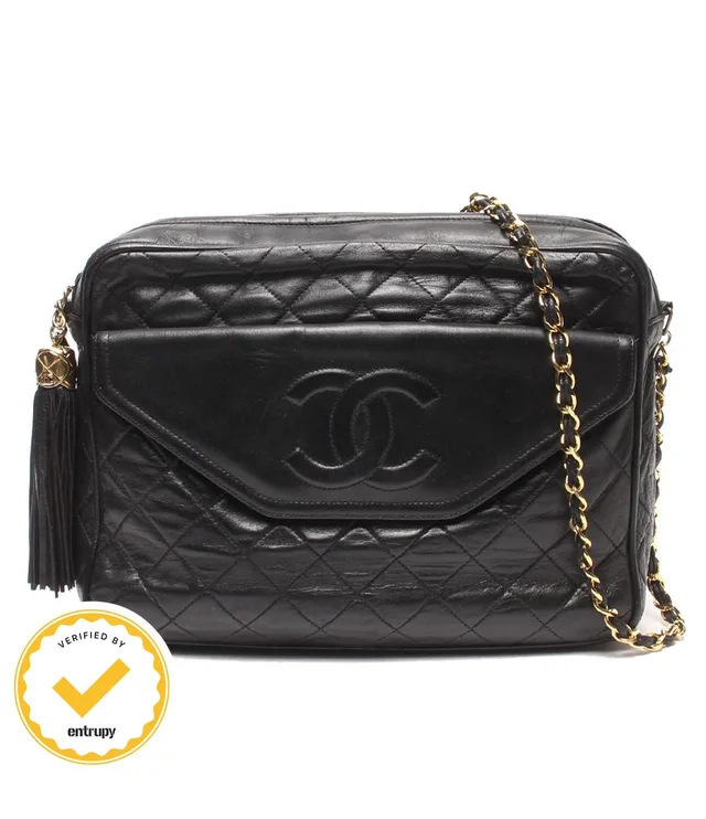 Chanel Chain Shoulder Bag Crossbody Lambskin Gold Quilted in Gold Lambskin from The Reluxe