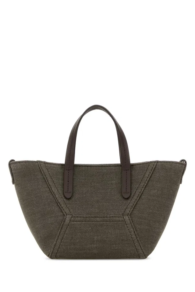 Brunello Cucinelli Canvas Tote Bag — Green in Green Canvas from HEWI