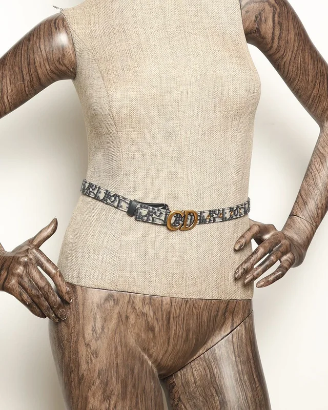 Dior CD Oblique Belt, size 75 in Denim from A Retro Tale, photo 6 of 6