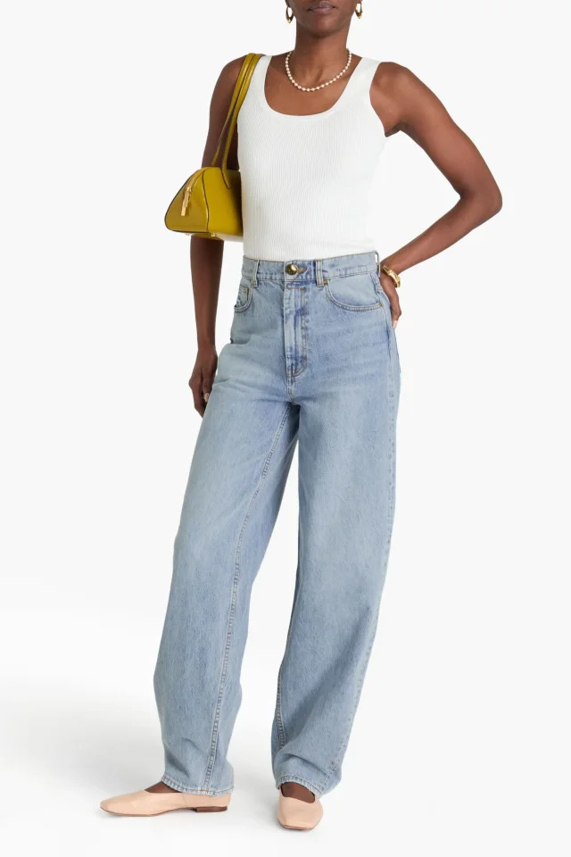 Zimmermann Distressed High-Rise Barrel-Leg Jeans, photo 2 of 4 from THE OUTNET