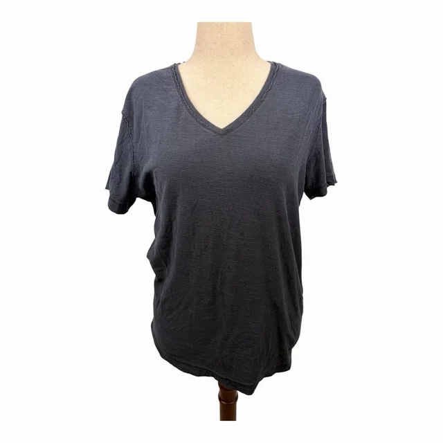 Diesel Womens Xl Black V Neck T Shirt 100% Cotton Short Sleeve Casual Teec in black from Poshmark