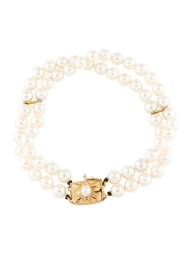 Mikimoto 18K Pearl Double Strand Bracelet, 7" in multicolor from The RealReal