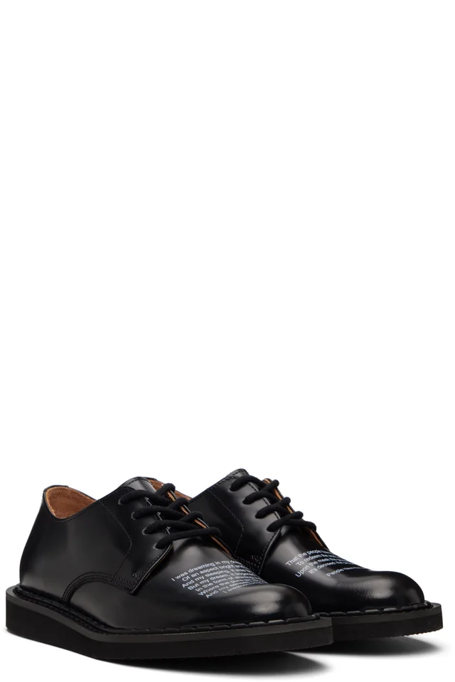 George Cox Black UNDERCOVER Edition 4 Eyelet Derbys, photo 4 of 5 from SSENSE