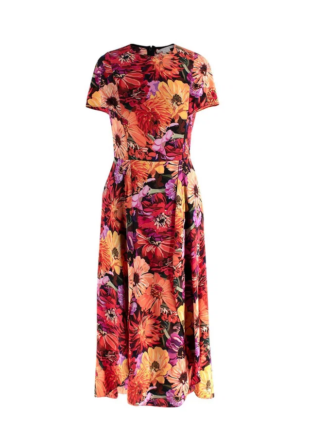 Stella McCartney Floral-Print Silk Crepe De Chine Midi Dress in Silk from HEWI
