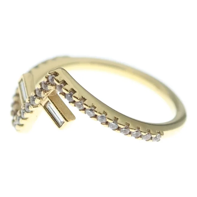 Fendi Logo Rhinestone Ring Gold in Gold from The Reluxe