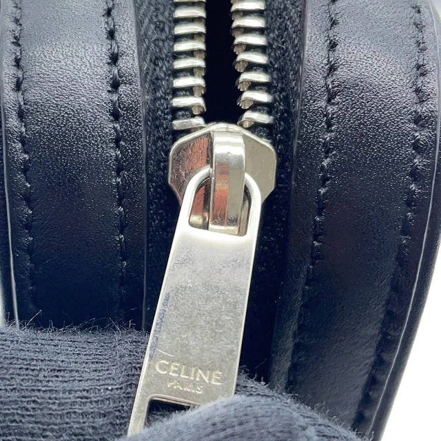 Celine logo messenger bag Black194503DOT Leather in Leather from GALLERY RARE, photo 12 of 18