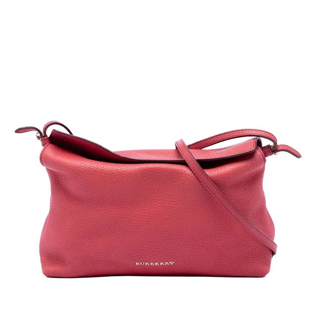 Pink Burberry Grained Calfskin Leah Crossbody in Pink Caviar leather from Designer Revival