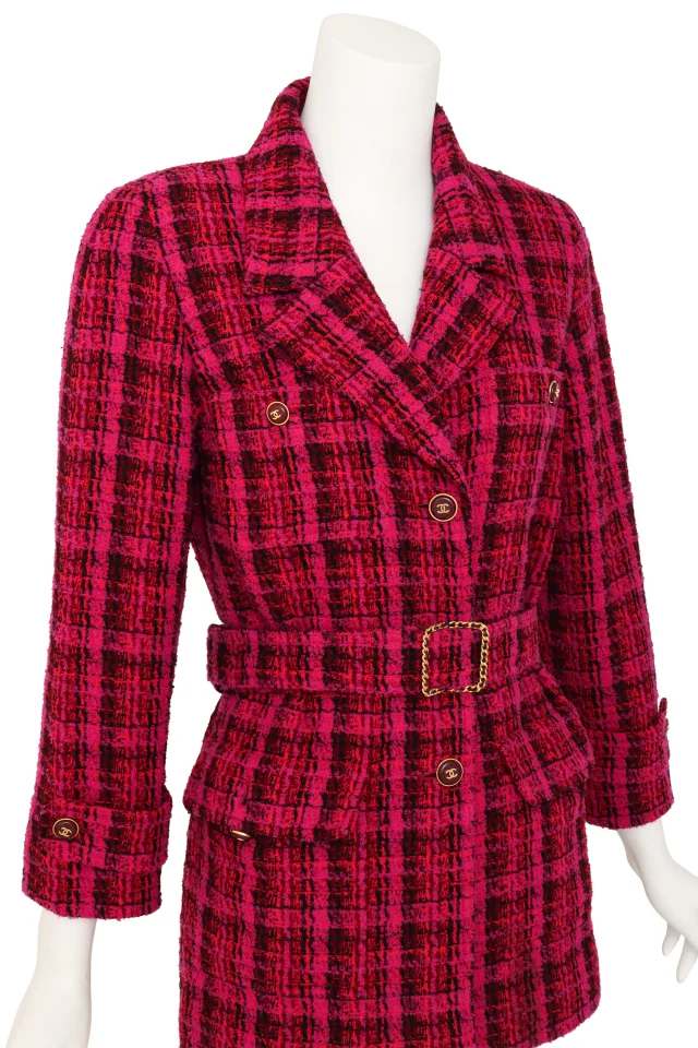 Chanel 1995 F/W Bouclé Belted Coat in Tweed from Recess LA, photo 4 of 8