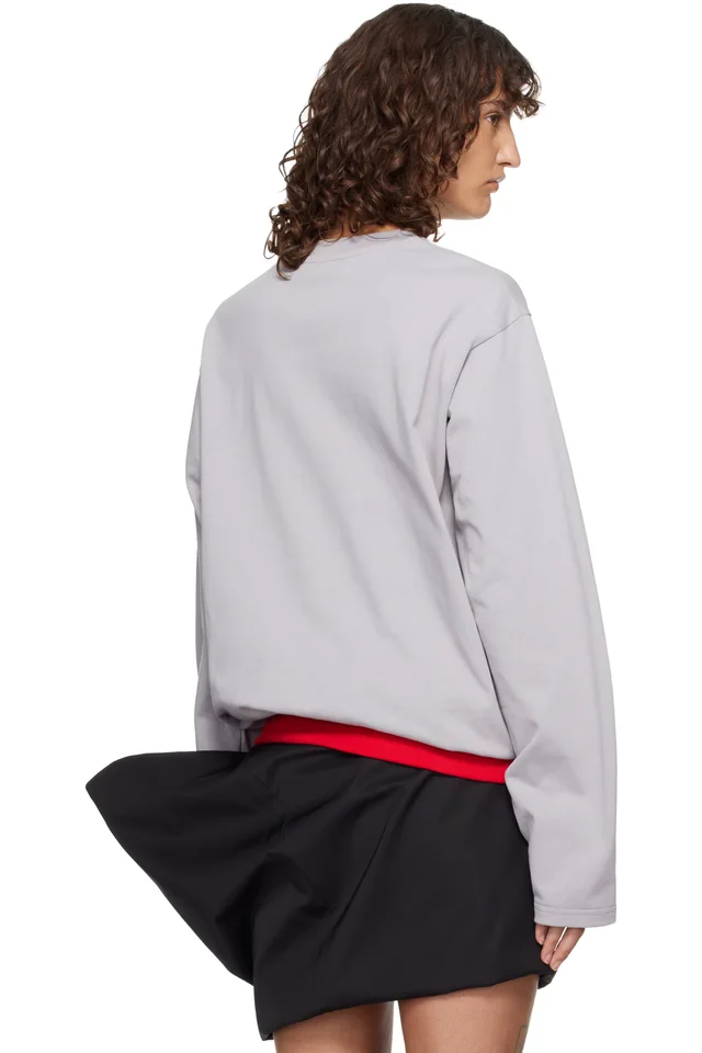 LII Gray Contrast Waistband T-shirt, photo 3 of 4 from SSENSE
