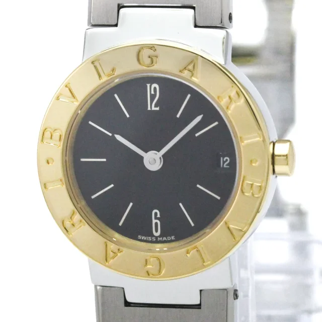 BVLGARI BVLGARI- 18K Gold Steel Quartz Ladies Watch Polished in Black from Elady