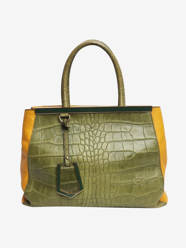 Fendi Green 2jours croc-embossed leather bag in Green Crocodile from Sign of the Times