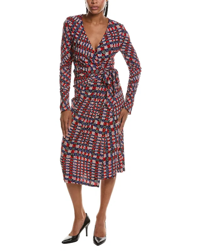 Diane von Furstenberg Paisley Long Sleeve Wrap Dress, image 1 of 1 from Rue La La