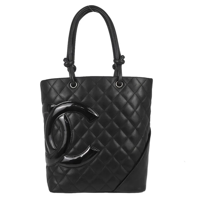 Chanel 2005-2006 Black Calfskin Cambon Ligne Tote Handbag in Black Calfskin from AMORE Vintage Tokyo