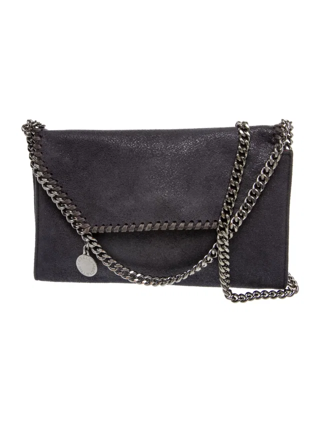 Stella McCartney Vegan Suede Clutch in black Suede from The RealReal