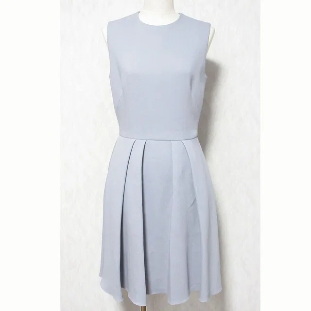 Dior Wool Silk Sleeveless Dress Gray 36 in Grey Silk from The Reluxe