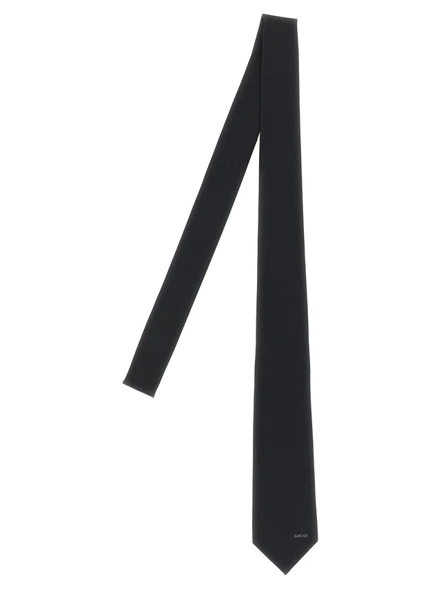 Gucci Jacquard Silk Necktie — Black Pure Neckties in Black Silk from HEWI