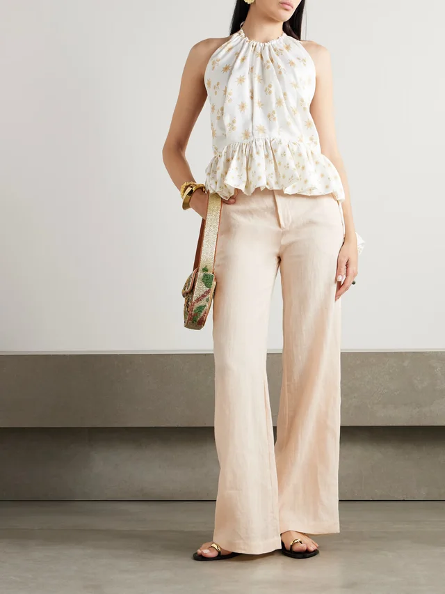 JOHANNA ORTIZ Passage Poise organic linen wide-leg pants in Beige, photo 2 of 2 from NET-A-PORTER (Canada)