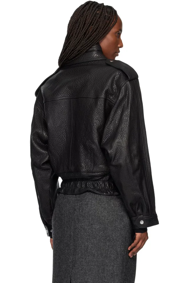 Isabel Marant Black Aneli Leather Jacket, photo 3 of 3 from SSENSE