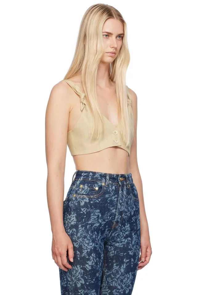 GANNI Beige Suiting Tank Top, photo 2 of 3 from SSENSE