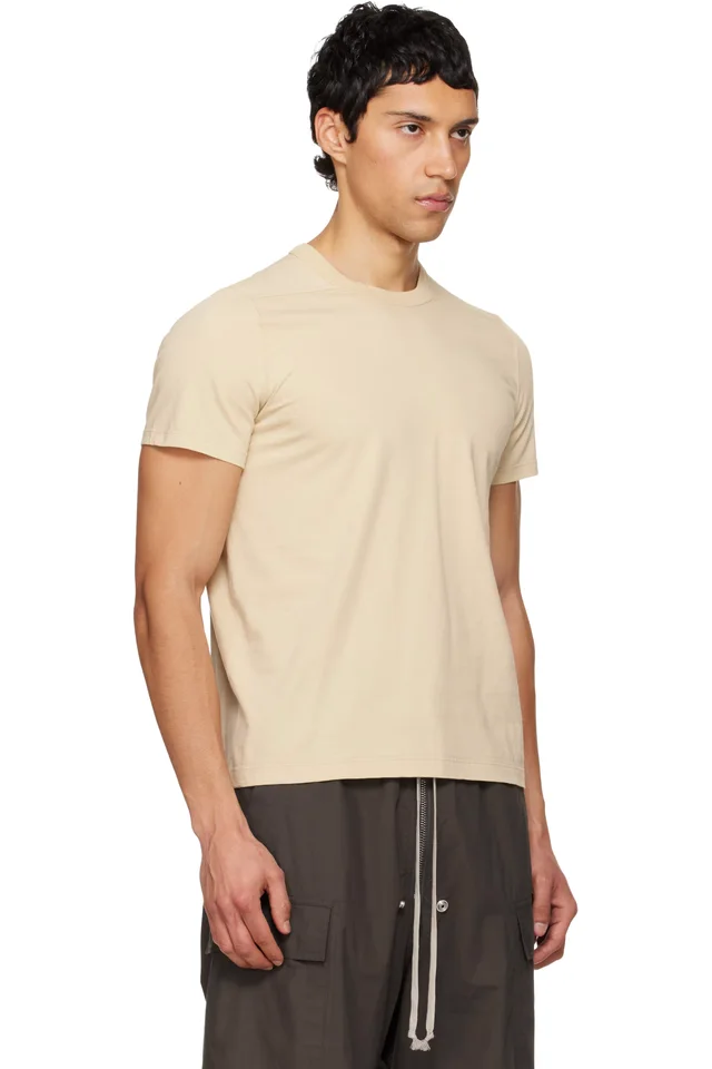 Rick Owens Beige Temple Short Level T-shirt, photo 2 of 4 from SSENSE