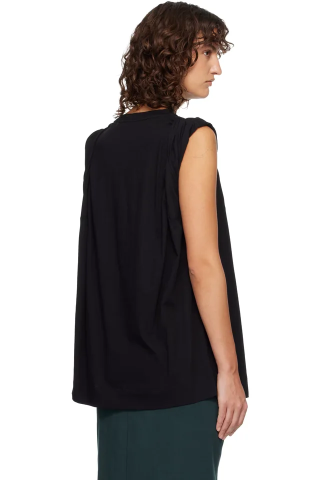Dries Van Noten Black Loose Sleeveless T-shirt, photo 3 of 4 from SSENSE