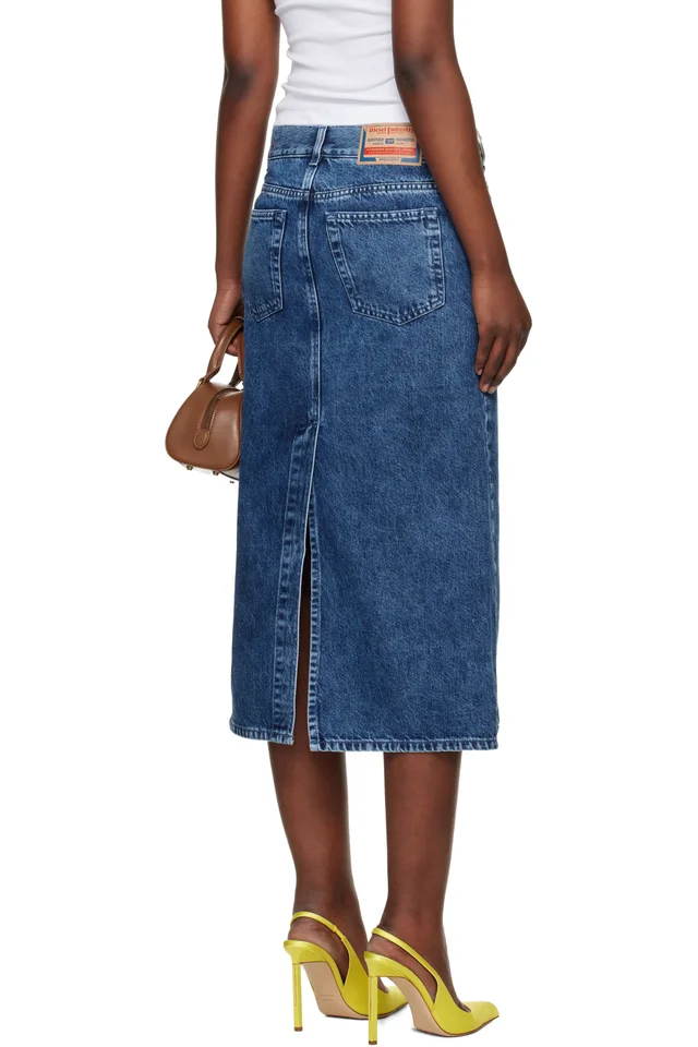 Diesel Blue De-Skye-S1 Denim Midi Skirt, photo 3 of 3 from SSENSE