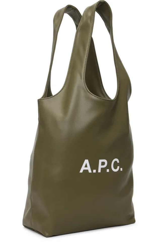 A.P.C. Khaki Ninon Small Tote, photo 2 of 4 from SSENSE