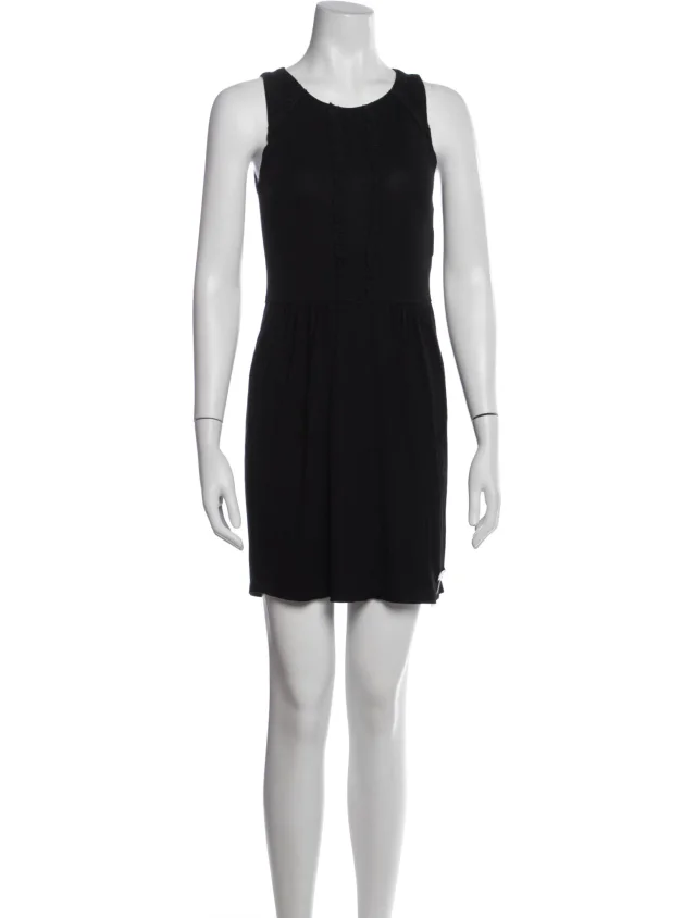 Burberry Crew Neck Mini Dress in black from The RealReal