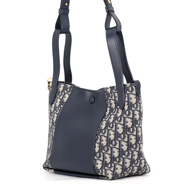 Dior Oblique Signature Bucket Bag NavyM2840UTZQ_M928 Canvas Leather Size Small in Canvas from GALLERY RARE, photo 2 of 17