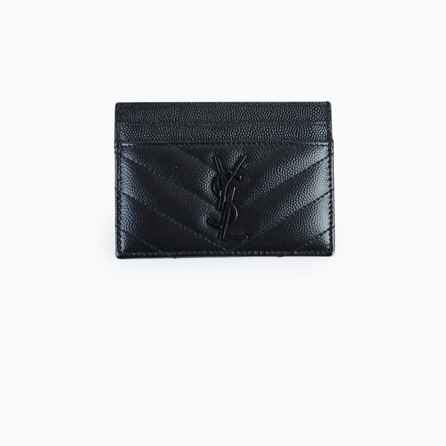 Saint Laurent Card Holder Black in Black Leather from The Purse Affair