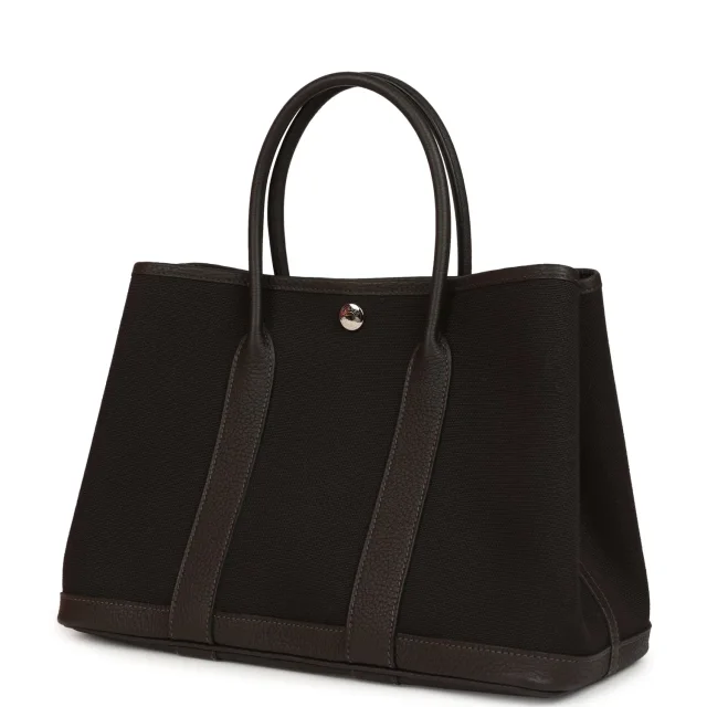 Hermès Garden Party 30 Ebene Negonda Palladium Hardware in Brown Leather from Madison Avenue Couture, photo 5 of 8