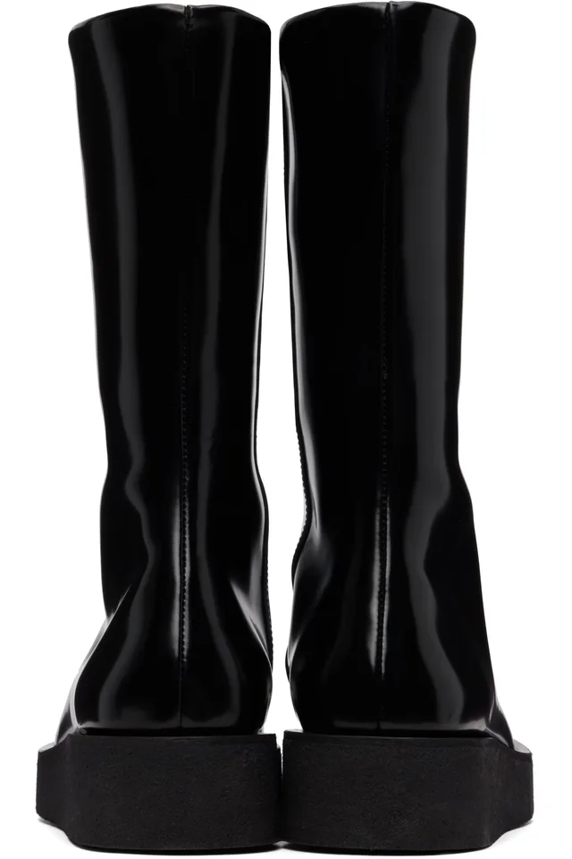 Ernest W. Baker Black Zipp Boots, photo 2 of 5 from SSENSE