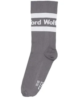 Wolford Logo rib knit cotton blend socks in 57% Polyamide, 19% Cotton, 12% Elastane, 12% Polypropylene, photo 3 of 3 from LUISAVIAROMA