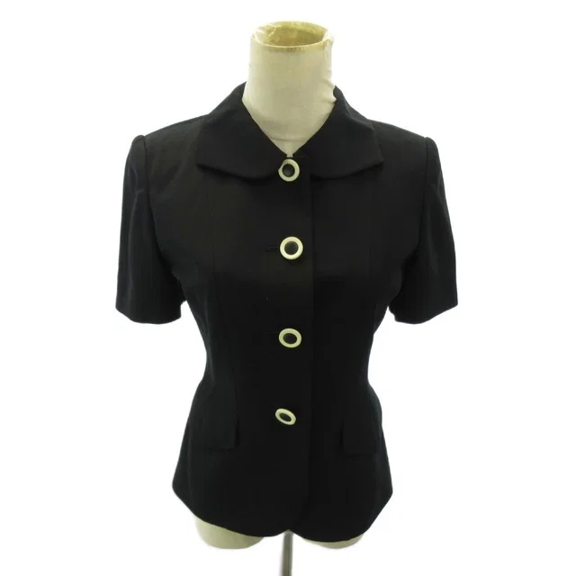 Dior Made ledio Mademoiselle Vintage Jacket Short Sleeve Logo Black in Black from The Reluxe