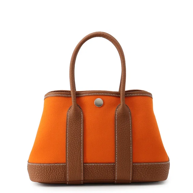 Hermès Neo Garden Feu/Gold Toile Officier Negonda Leather Size 23 in Orange Leather from GALLERY RARE