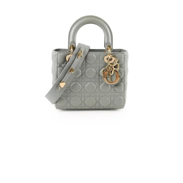 Lady Dior Small Grey in Grey Lambskin from The Purse Affair
